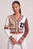 Isla Varsity Crop Cardigan
