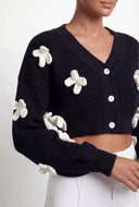Bow Knit Crop Cardigan