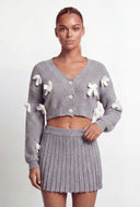 Bow Knit Crop Cardigan