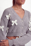 Bow Knit Crop Cardigan