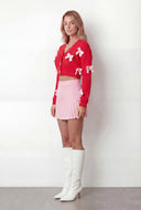 Bow Knit Crop Cardigan