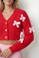 Bow Knit Crop Cardigan