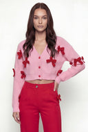 Bow Knit Crop Cardigan
