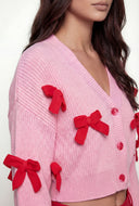 Bow Knit Crop Cardigan