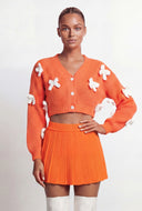 Bow Knit Crop Cardigan
