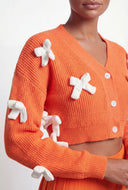 Bow Knit Crop Cardigan