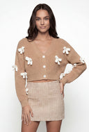 Bow Knit Crop Cardigan