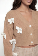 Bow Knit Crop Cardigan