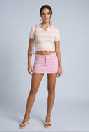 Striped Crop Polo