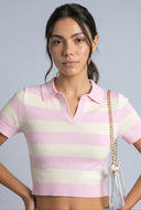 Striped Crop Polo