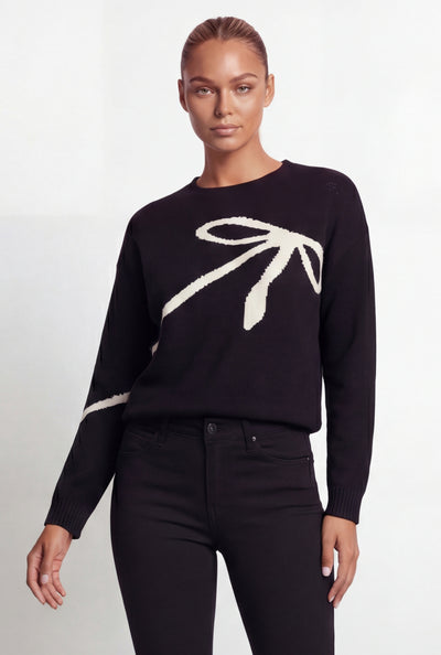 Bow Knit Crew Neck Sweater