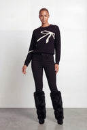 Bow Knit Crew Neck Sweater