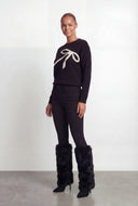 Bow Knit Crew Neck Sweater