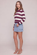 Striped Long Sleeve Polo