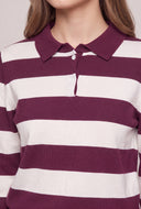 Striped Long Sleeve Polo
