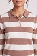 Striped Long Sleeve Polo