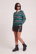 Striped Long Sleeve Polo Top
