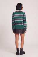 Striped Long Sleeve Polo Top