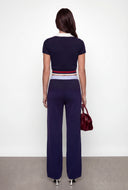 Penny Teddy Embroidered Cropped Polo Sweater