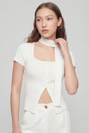 Ribbed Square Neck Top
