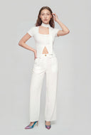 Ribbed Square Neck Top