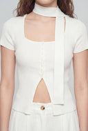 Ribbed Square Neck Top