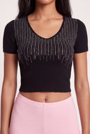 Glam Short Sleeve Crop Sweater