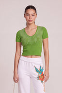 Glam Short Sleeve Crop Sweater