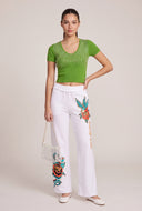 Glam Short Sleeve Crop Sweater