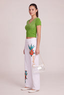 Glam Short Sleeve Crop Sweater