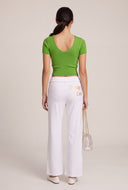 Glam Short Sleeve Crop Sweater
