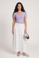 Glam Short Sleeve Crop Sweater