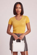 Glam Short Sleeve Crop Sweater