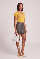Glam Short Sleeve Crop Sweater