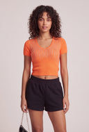 Glam Short Sleeve Crop Sweater