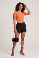 Glam Short Sleeve Crop Sweater