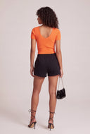 Glam Short Sleeve Crop Sweater