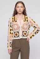 Alexia Crochet Color Block Crop Top