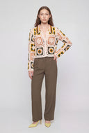 Alexia Crochet Color Block Crop Top