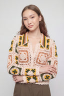 Alexia Crochet Color Block Crop Top