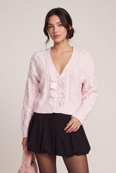 Long Sleeve Bow Cardigan