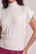Cable Knit Short Sleeve Sweater