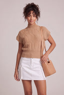 Cable Knit Short Sleeve Sweater
