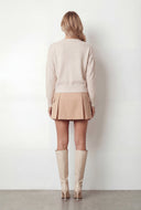 Brushed Knit V-Neck Pullover Sweater
