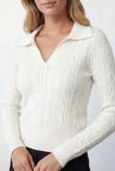Cable Knit Collared Sweater