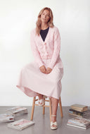 Bow Cable Knit Crop Cardigan