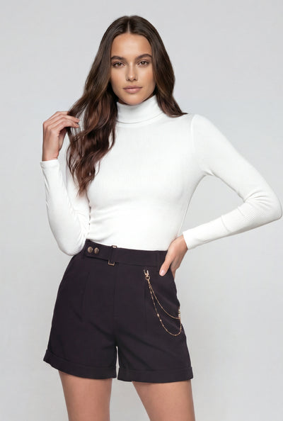 Ribbed Long Sleeve Turtleneck Top