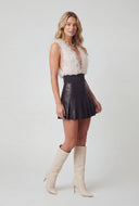 Ruffle Mesh Plunge Neck Bodysuit