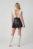 Ruffle Mesh Plunge Neck Bodysuit