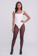 Winter Bow Square Neck Sleeveless Bodysuit